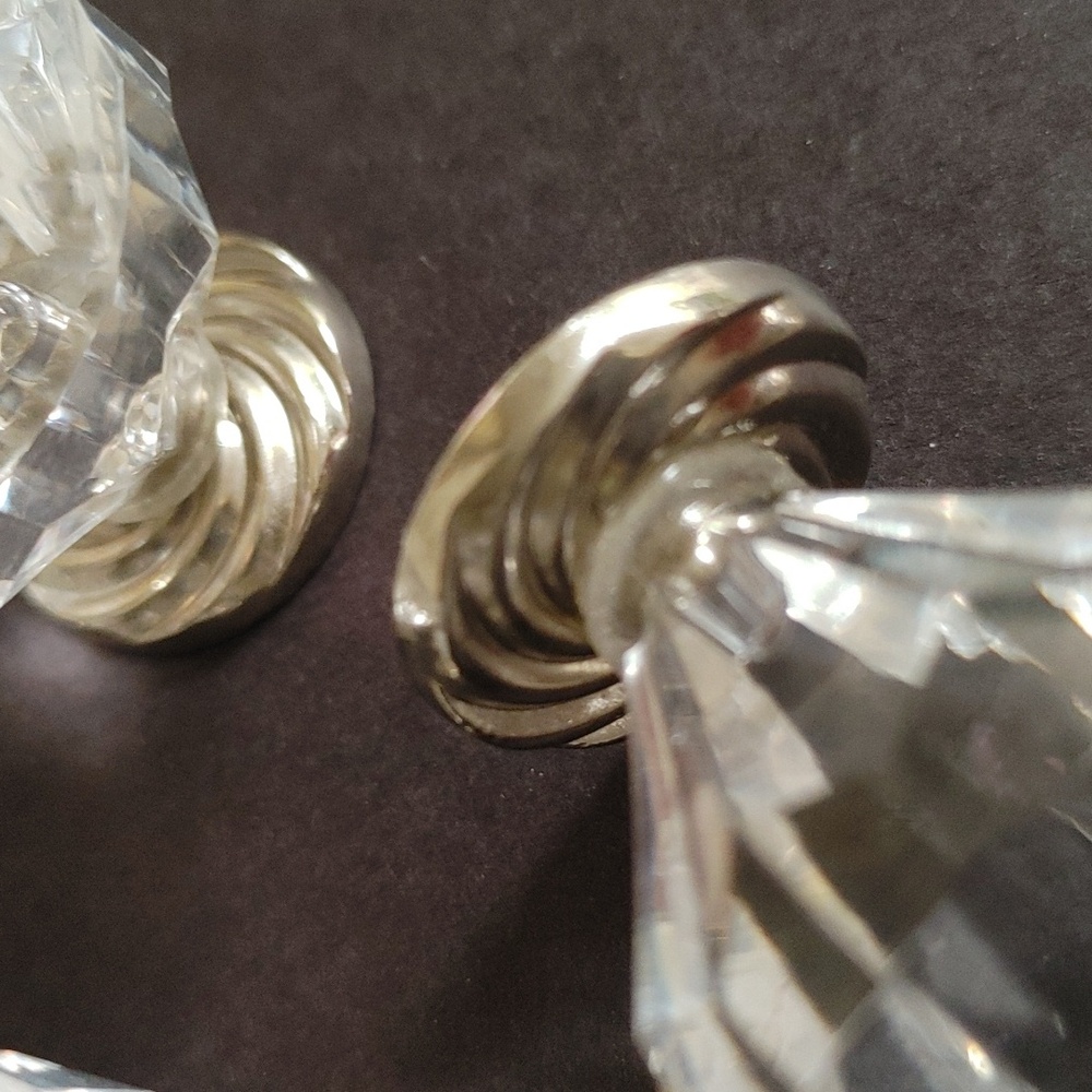 15 Pcs Acrylic Crystal Cabinet Drawer Knobs w Polished Chrome Swirl Base - Picture 7 of 10